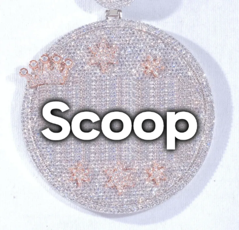 CUSTOM LETTER NECKLACE 3D BIG CROWN DISC sold by The GUU Shop