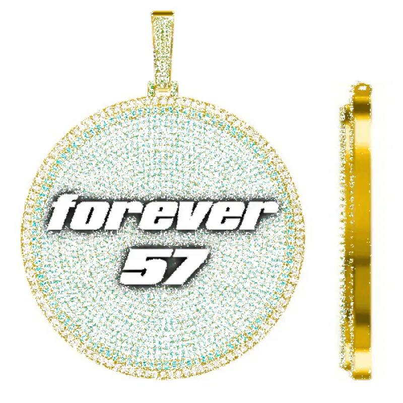 CUSTOM LETTER NECKLACE 3D BIG DISC sold by The GUU Shop