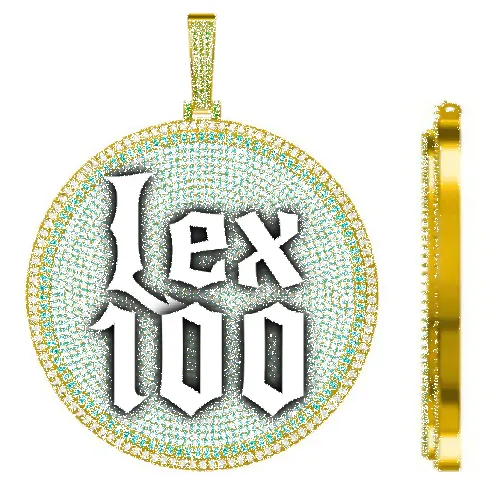 CUSTOM LETTER NECKLACE 3D BIG DISC sold by The GUU Shop