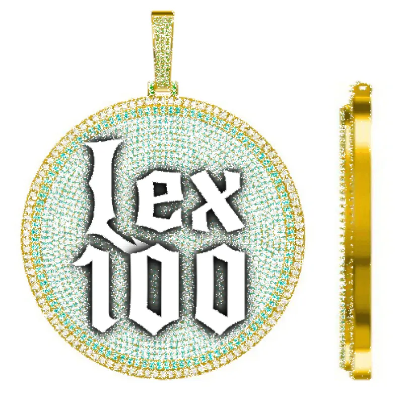 CUSTOM LETTER NECKLACE 3D BIG DISC sold by The GUU Shop