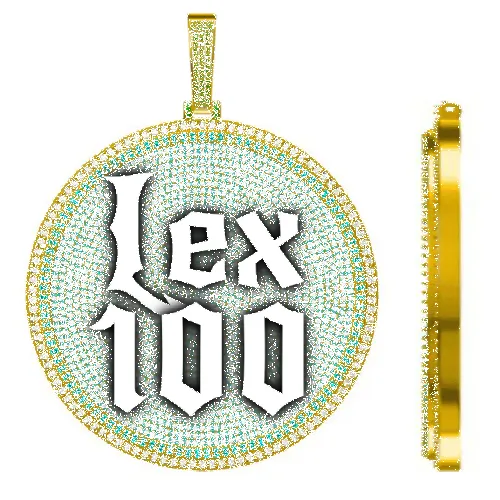 CUSTOM LETTER NECKLACE 3D BIG DISC sold by The GUU Shop