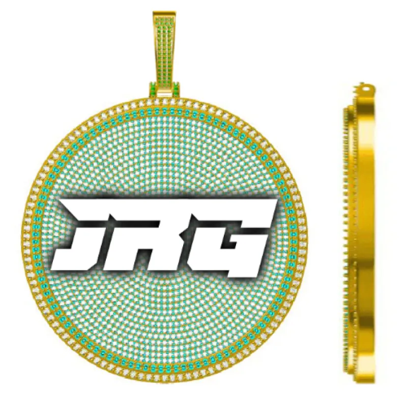 CUSTOM LETTER NECKLACE 3D BIG DISC made by The GUU Shop