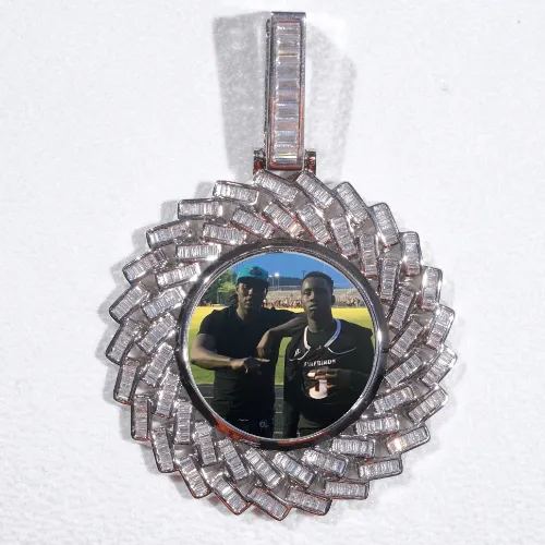 Large 3D Baguette Custom Picture Pendant sold by The GUU Shop