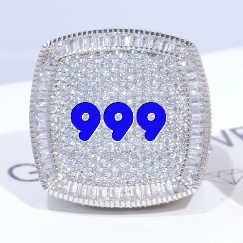 CUSTOM LETTER 3D ICED RING sold by The GUU Shop