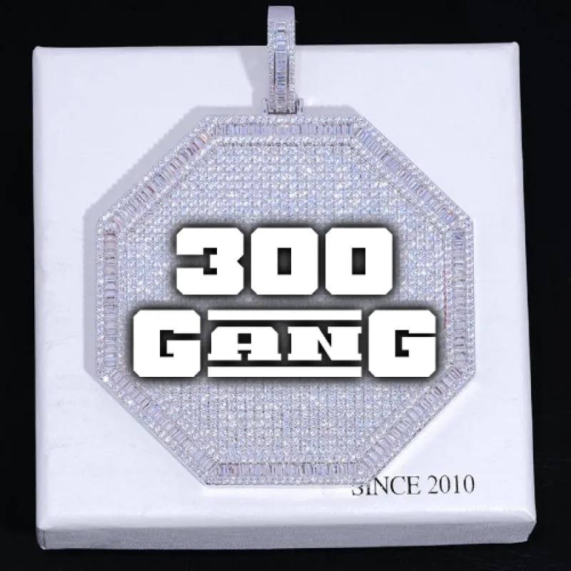 CUSTOM LETTER NECKLACE 3D BIG OCTAGON sold by The GUU Shop