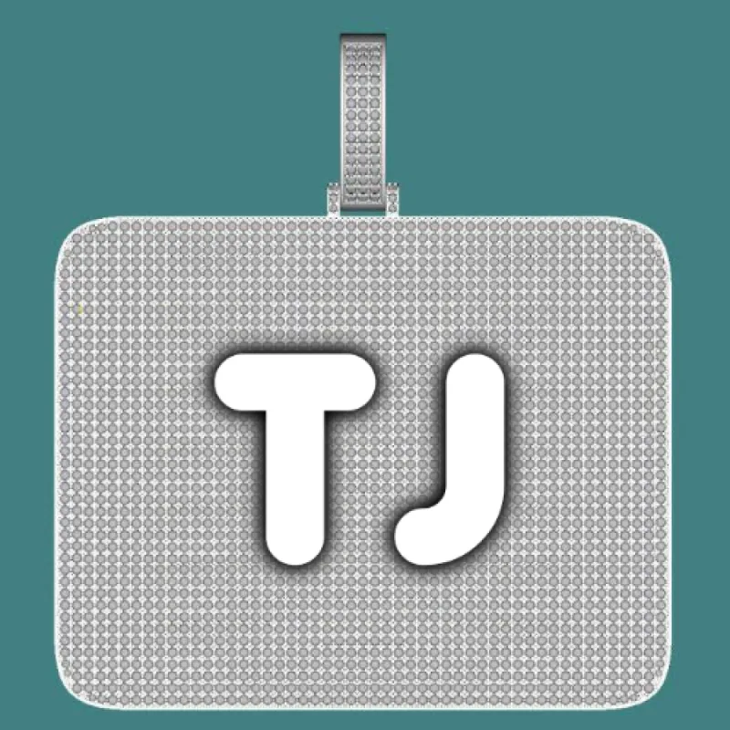 CUSTOM LETTER NECKLACE 3D BIG SQUARE sold by The GUU Shop