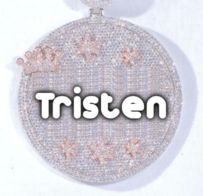 CUSTOM LETTER NECKLACE 3D BIG CROWN DISC sold by The GUU Shop