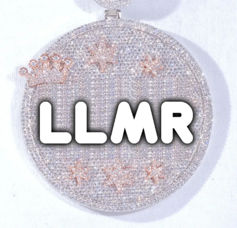 CUSTOM LETTER NECKLACE 3D BIG CROWN DISC sold by The GUU Shop