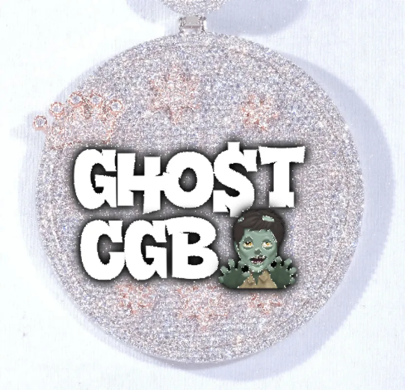 CUSTOM LETTER NECKLACE 3D BIG CROWN DISC sold by The GUU Shop