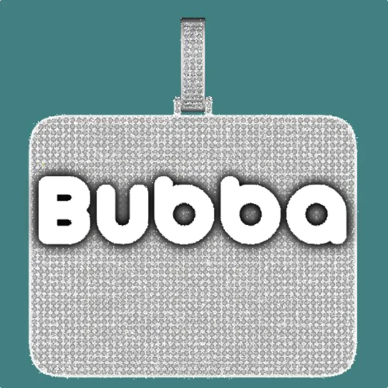 CUSTOM LETTER NECKLACE 3D BIG SQUARE sold by The GUU Shop