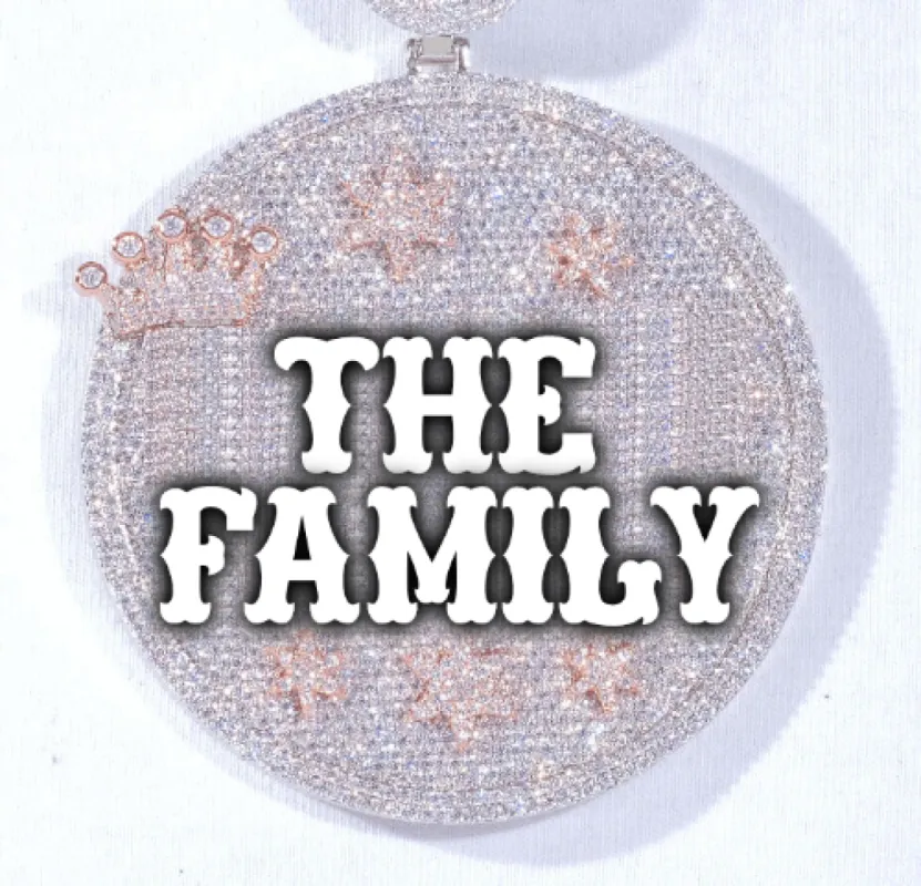 CUSTOM LETTER NECKLACE 3D BIG CROWN DISC sold by The GUU Shop