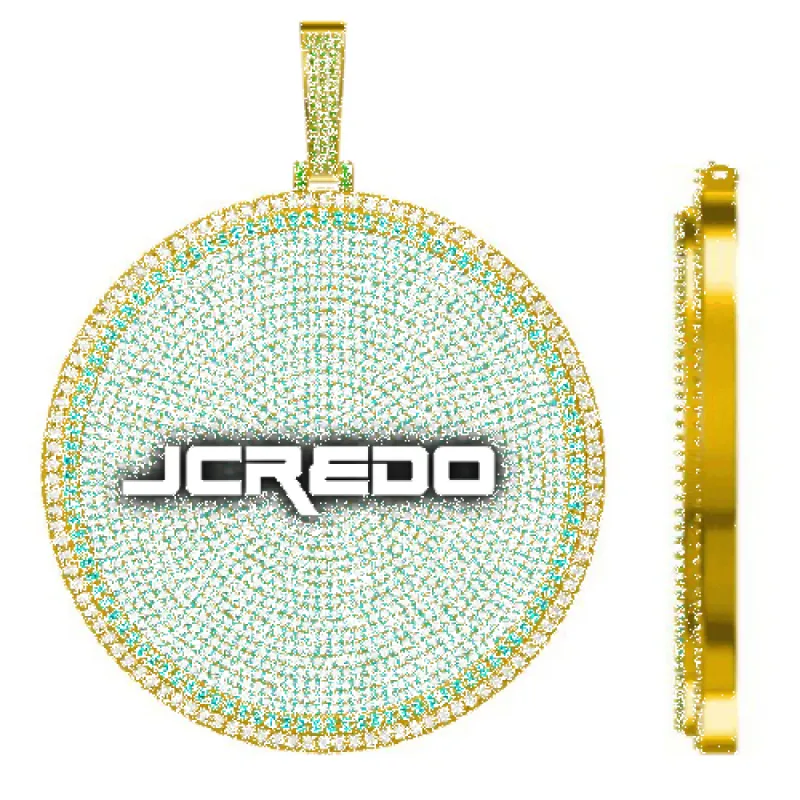 CUSTOM LETTER NECKLACE 3D BIG DISC sold by The GUU Shop