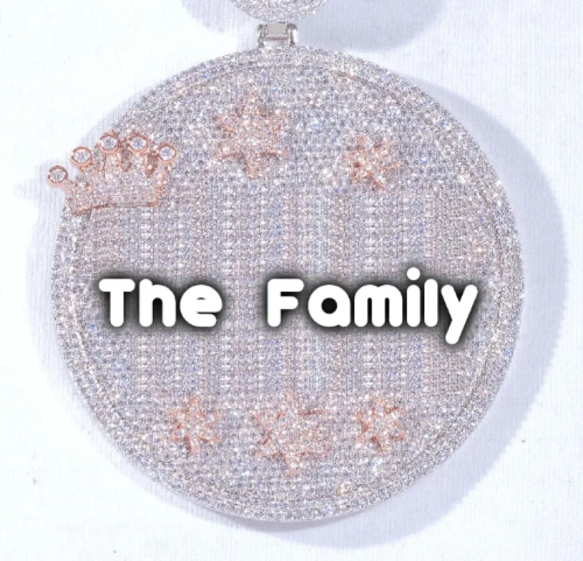 CUSTOM LETTER NECKLACE 3D BIG CROWN DISC sold by The GUU Shop