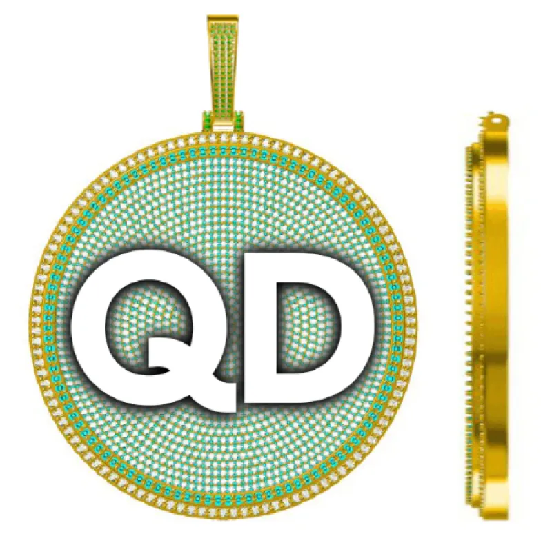 CUSTOM LETTER NECKLACE 3D BIG DISC sold by The GUU Shop