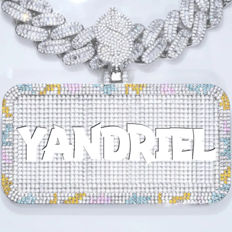 CUSTOM LETTER NECKLACE 3D COLORFUL SQUARE sold by The GUU Shop