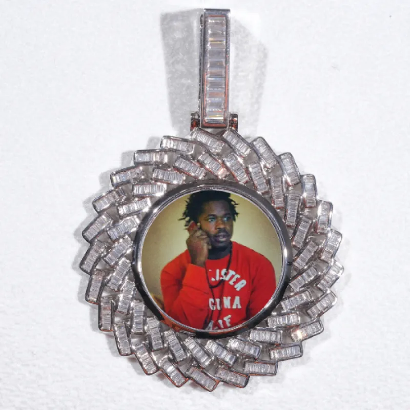 Large 3D Baguette Custom Picture Pendant sold by The GUU Shop