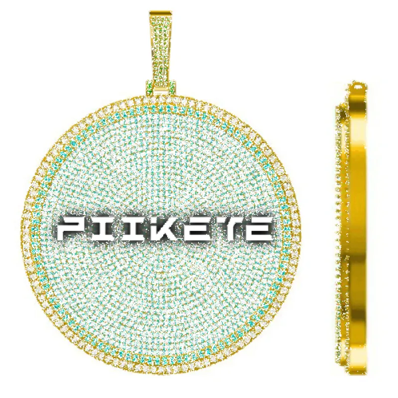 CUSTOM LETTER NECKLACE 3D BIG DISC sold by The GUU Shop