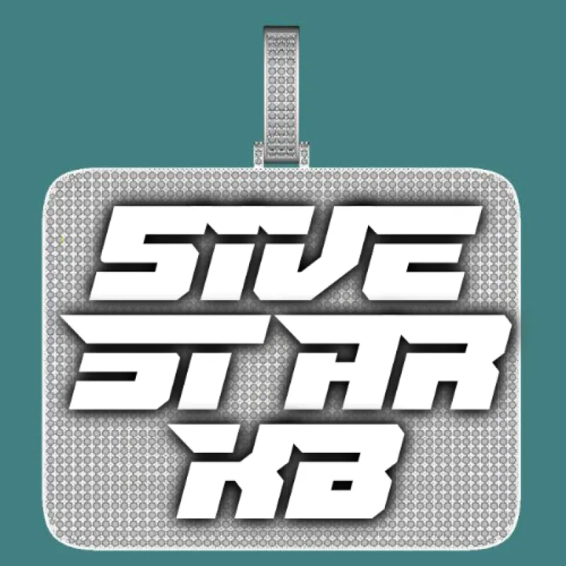 CUSTOM LETTER NECKLACE 3D BIG SQUARE sold by The GUU Shop