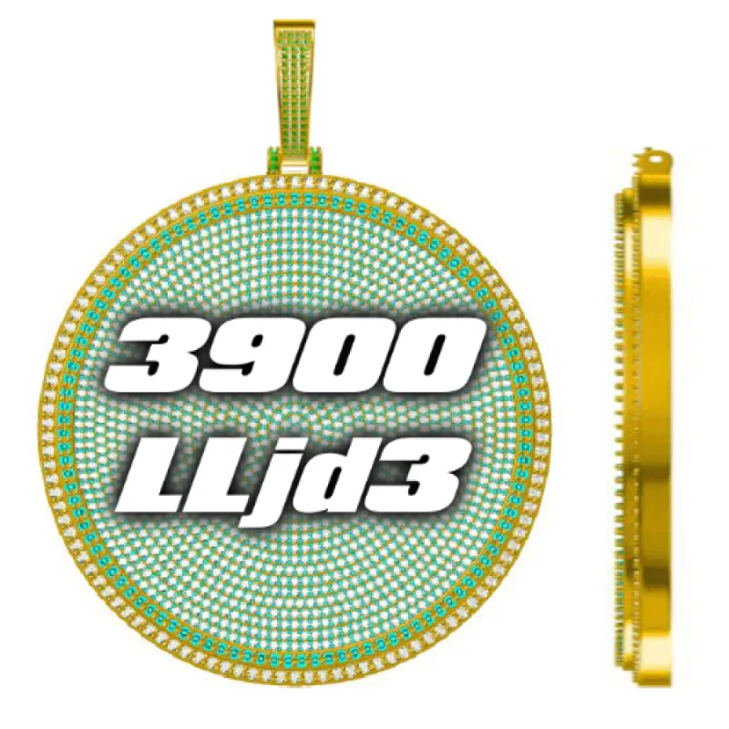 CUSTOM LETTER NECKLACE 3D BIG DISC sold by The GUU Shop