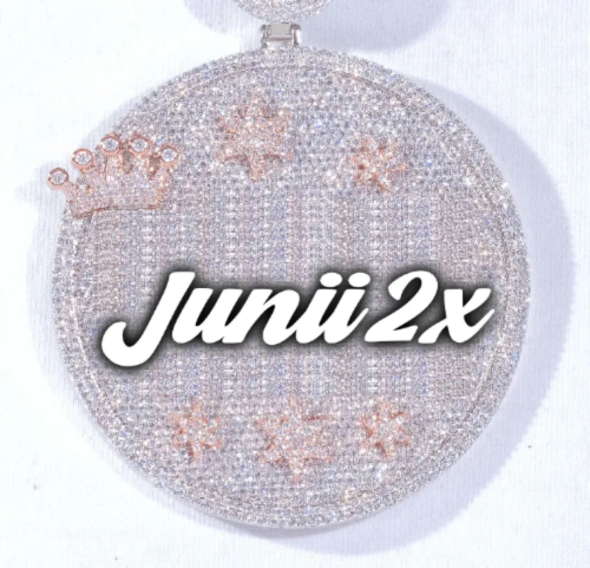 CUSTOM LETTER NECKLACE 3D BIG CROWN DISC made by The GUU Shop