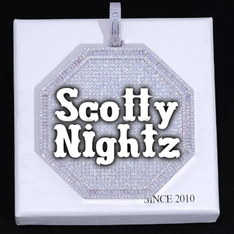 CUSTOM LETTER NECKLACE 3D BIG OCTAGON sold by The GUU Shop