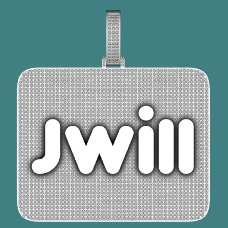 CUSTOM LETTER NECKLACE 3D BIG SQUARE sold by The GUU Shop