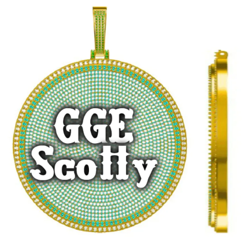 CUSTOM LETTER NECKLACE 3D BIG DISC sold by The GUU Shop