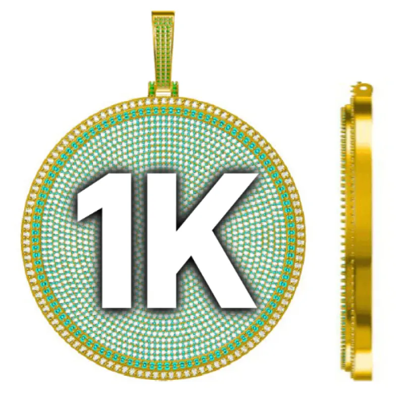 CUSTOM LETTER NECKLACE 3D BIG DISC sold by The GUU Shop