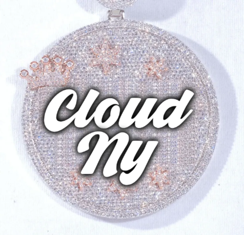 CUSTOM LETTER NECKLACE 3D BIG CROWN DISC sold by The GUU Shop