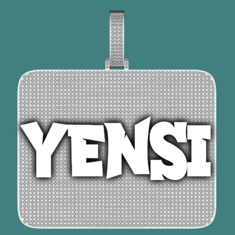 CUSTOM LETTER NECKLACE 3D BIG SQUARE sold by The GUU Shop