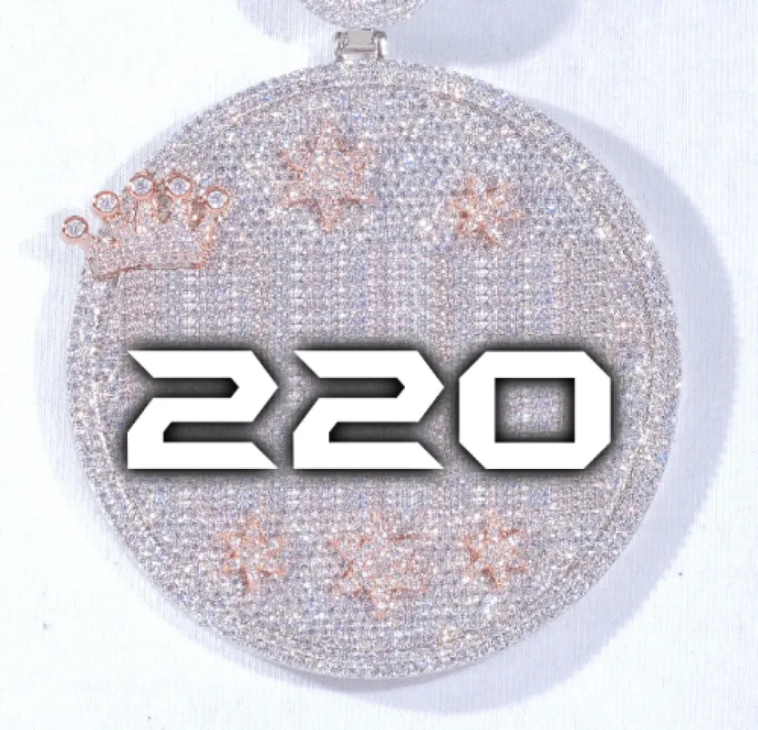 CUSTOM LETTER NECKLACE 3D BIG CROWN DISC sold by The GUU Shop