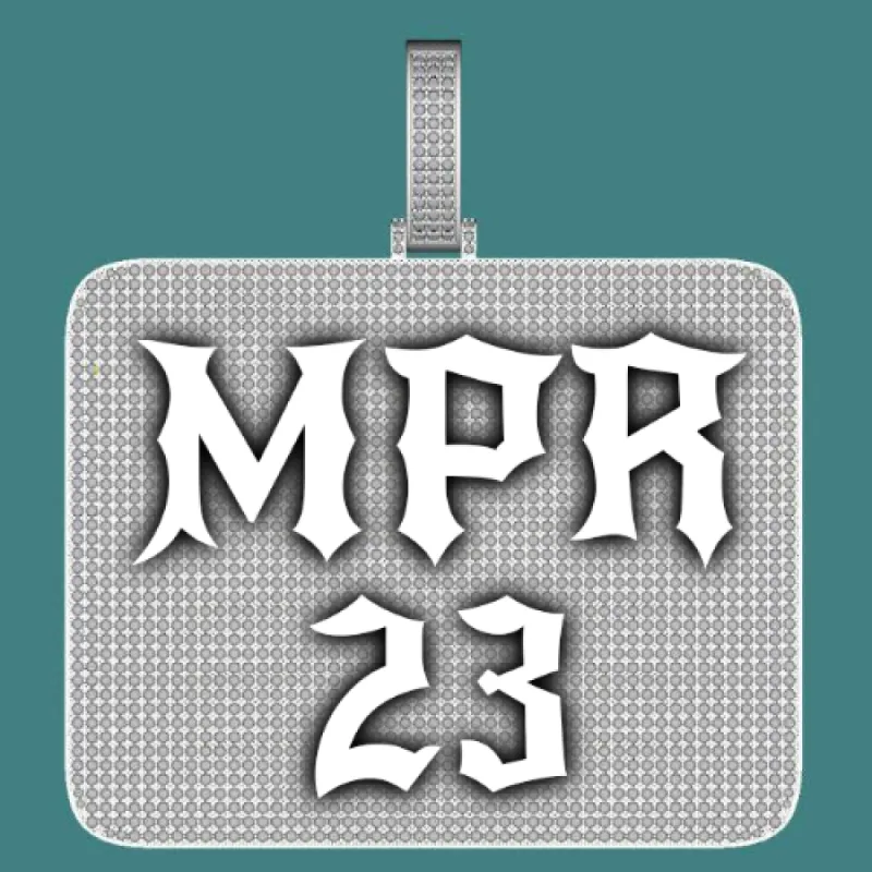 CUSTOM LETTER NECKLACE 3D BIG SQUARE sold by The GUU Shop