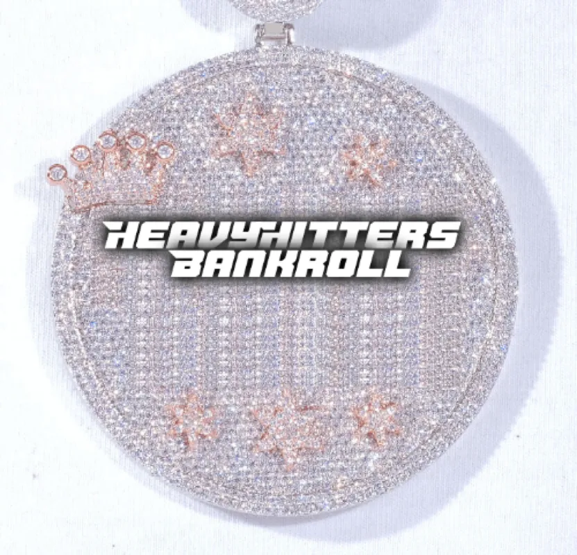 CUSTOM LETTER NECKLACE 3D BIG CROWN DISC sold by The GUU Shop