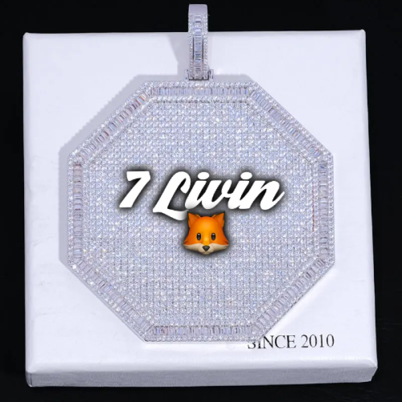 CUSTOM LETTER NECKLACE 3D BIG OCTAGON sold by The GUU Shop