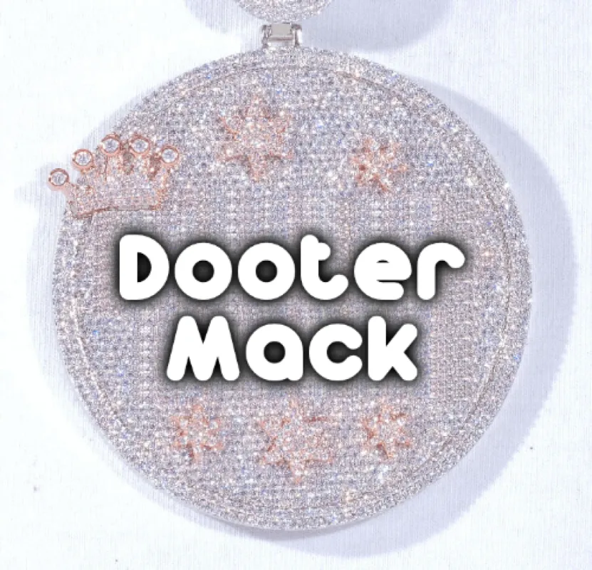 CUSTOM LETTER NECKLACE 3D BIG CROWN DISC sold by The GUU Shop