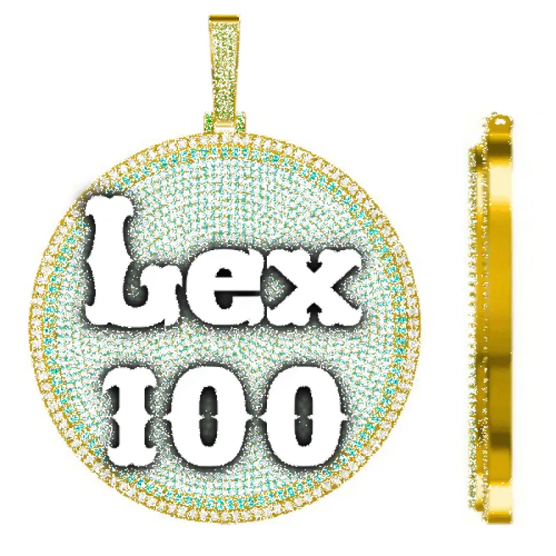 CUSTOM LETTER NECKLACE 3D BIG DISC sold by The GUU Shop