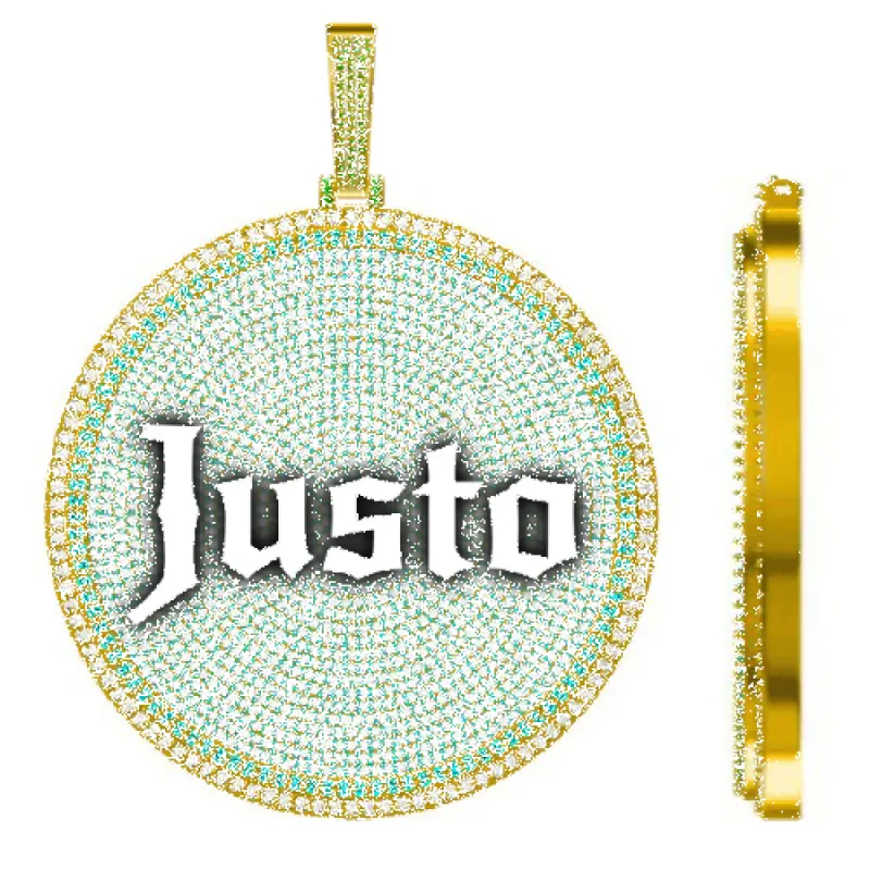 CUSTOM LETTER NECKLACE 3D BIG DISC sold by The GUU Shop