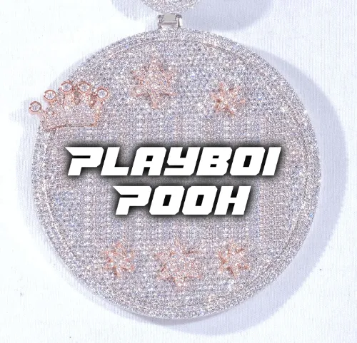 CUSTOM LETTER NECKLACE 3D BIG CROWN DISC sold by The GUU Shop