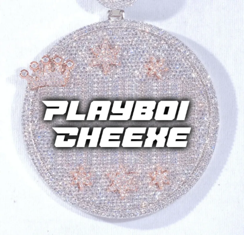 CUSTOM LETTER NECKLACE 3D BIG CROWN DISC sold by The GUU Shop