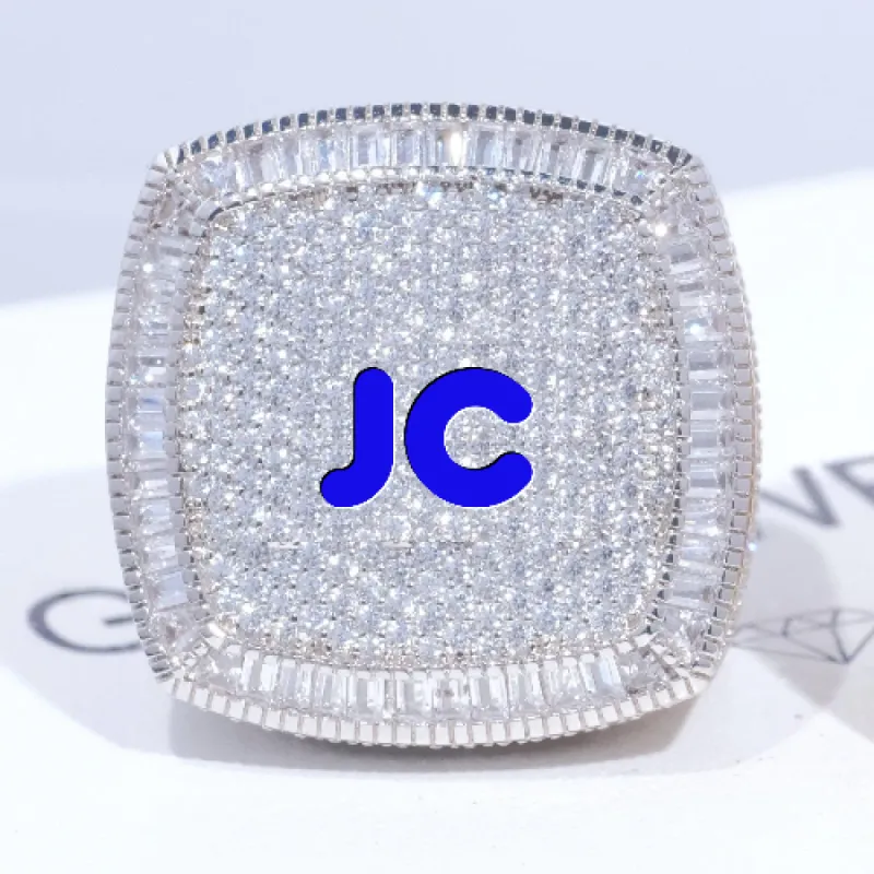 CUSTOM LETTER 3D ICED RING sold by The GUU Shop