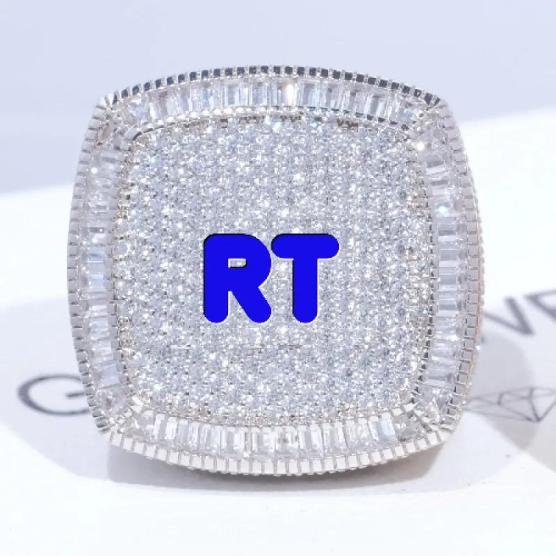 CUSTOM LETTER 3D ICED RING sold by The GUU Shop