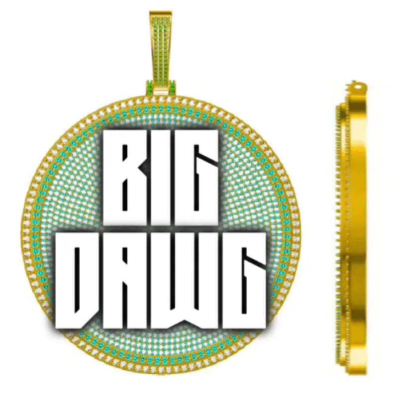 CUSTOM LETTER NECKLACE 3D BIG DISC sold by The GUU Shop