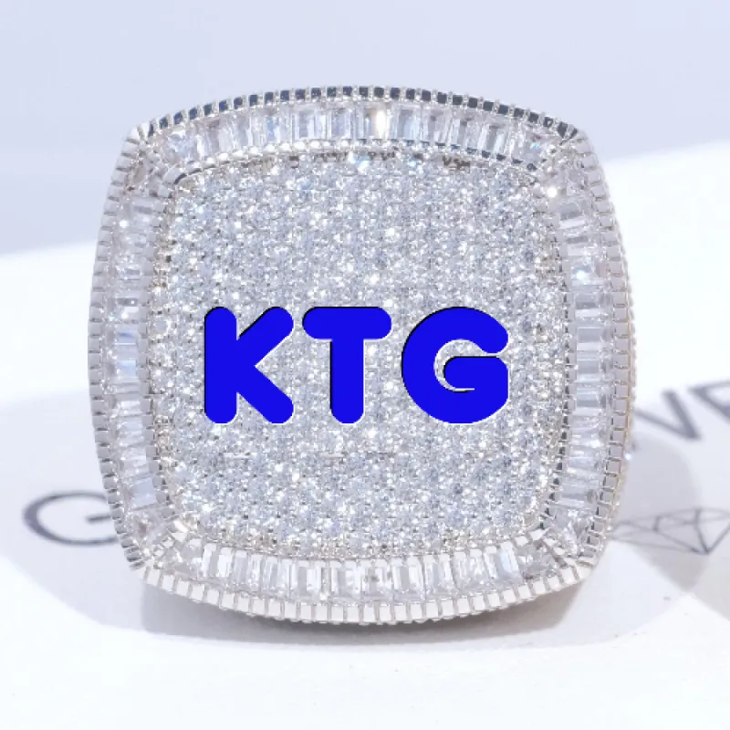 CUSTOM LETTER 3D ICED RING sold by The GUU Shop