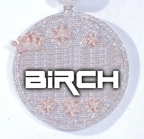 CUSTOM LETTER NECKLACE 3D BIG CROWN DISC sold by The GUU Shop