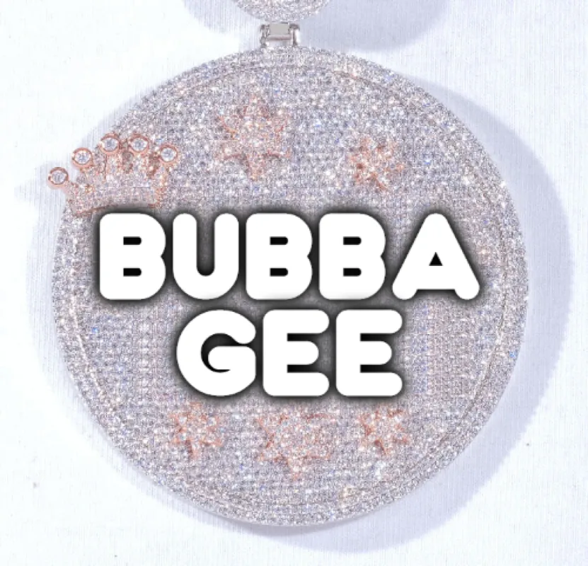 CUSTOM LETTER NECKLACE 3D BIG CROWN DISC sold by The GUU Shop