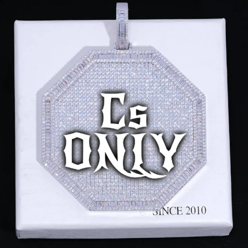 CUSTOM LETTER NECKLACE 3D BIG OCTAGON sold by The GUU Shop
