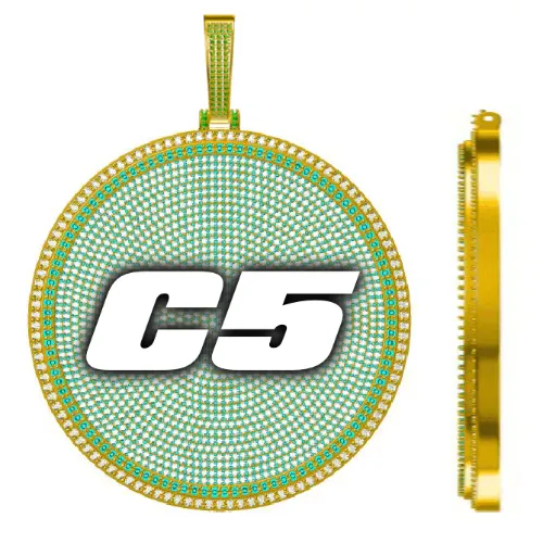 CUSTOM LETTER NECKLACE 3D BIG DISC sold by The GUU Shop