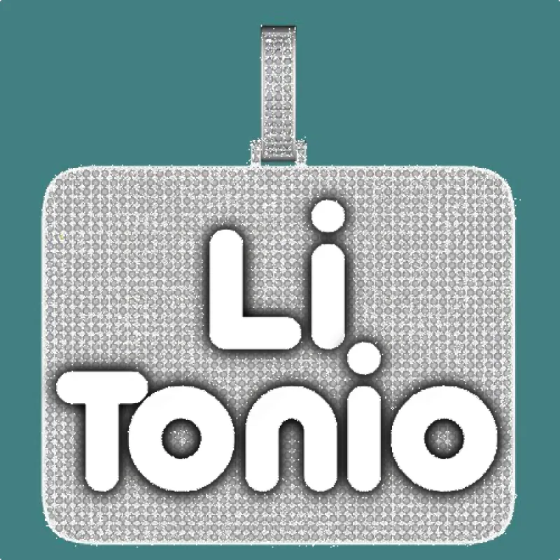 CUSTOM LETTER NECKLACE 3D BIG SQUARE sold by The GUU Shop