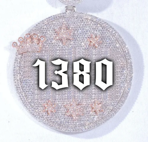 CUSTOM LETTER NECKLACE 3D BIG CROWN DISC sold by The GUU Shop