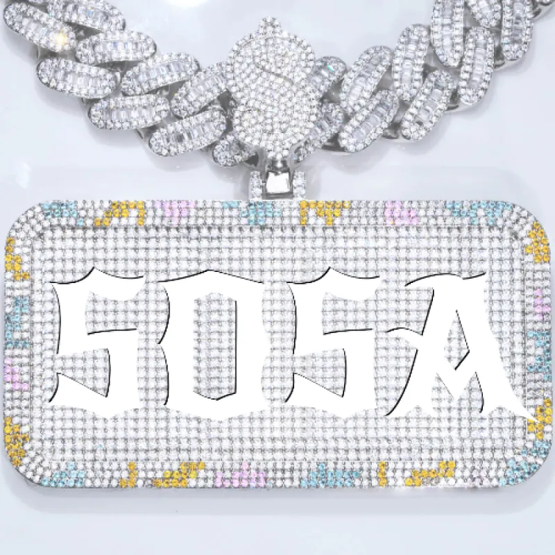 CUSTOM LETTER NECKLACE 3D COLORFUL SQUARE sold by The GUU Shop